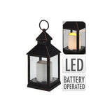 Lantern With Led Candle 23Cm - Black