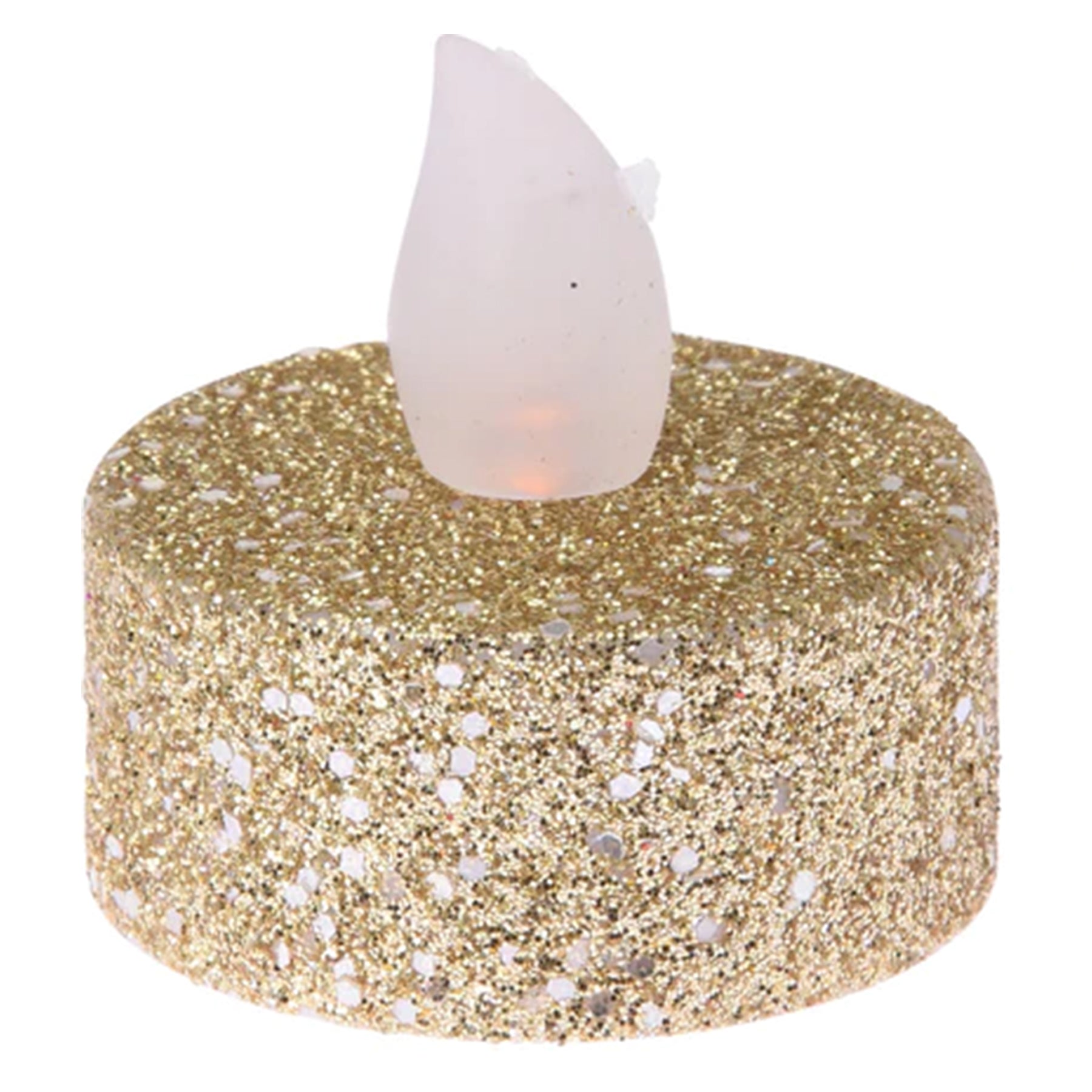 LED Glitter Tealight 6pk - Gold