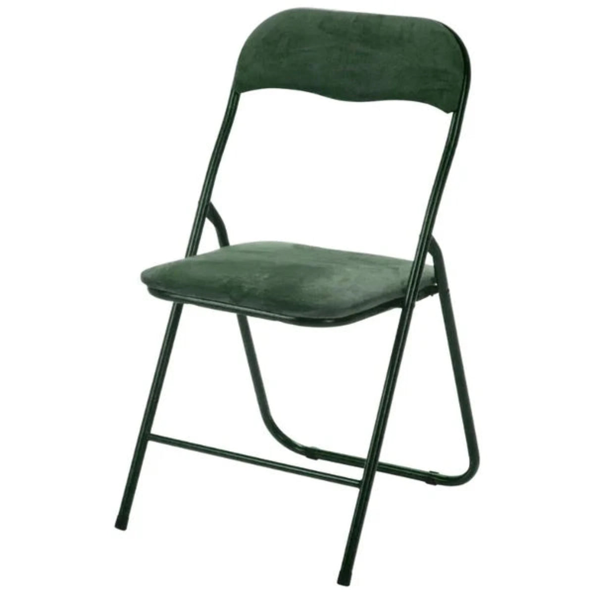 Metal Folding Chair With Velvet seat - Green