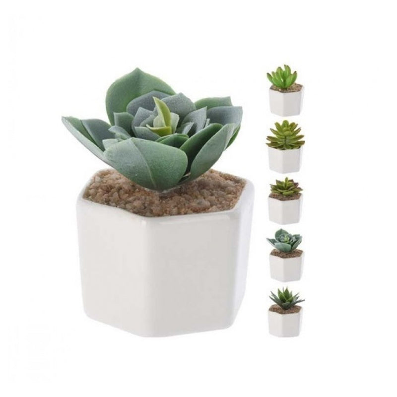Artificial Plant Ceramic Pot - White