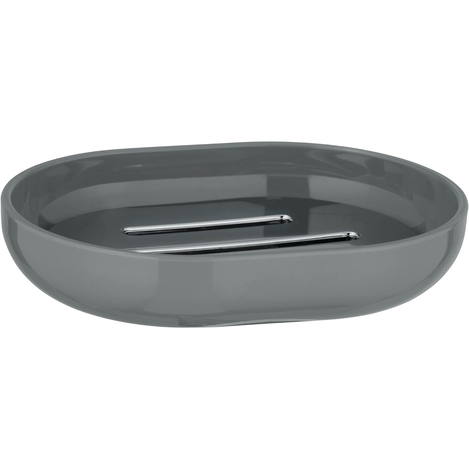 Plastic Grey Oval Posa Soap Dish
