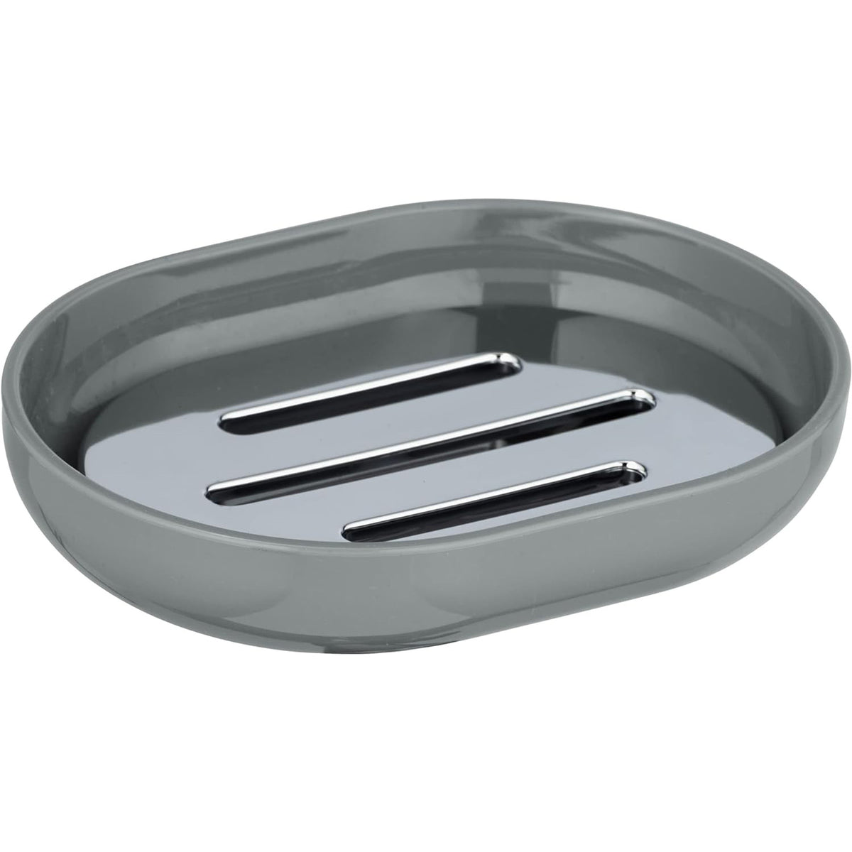 Plastic Grey Oval Posa Soap Dish