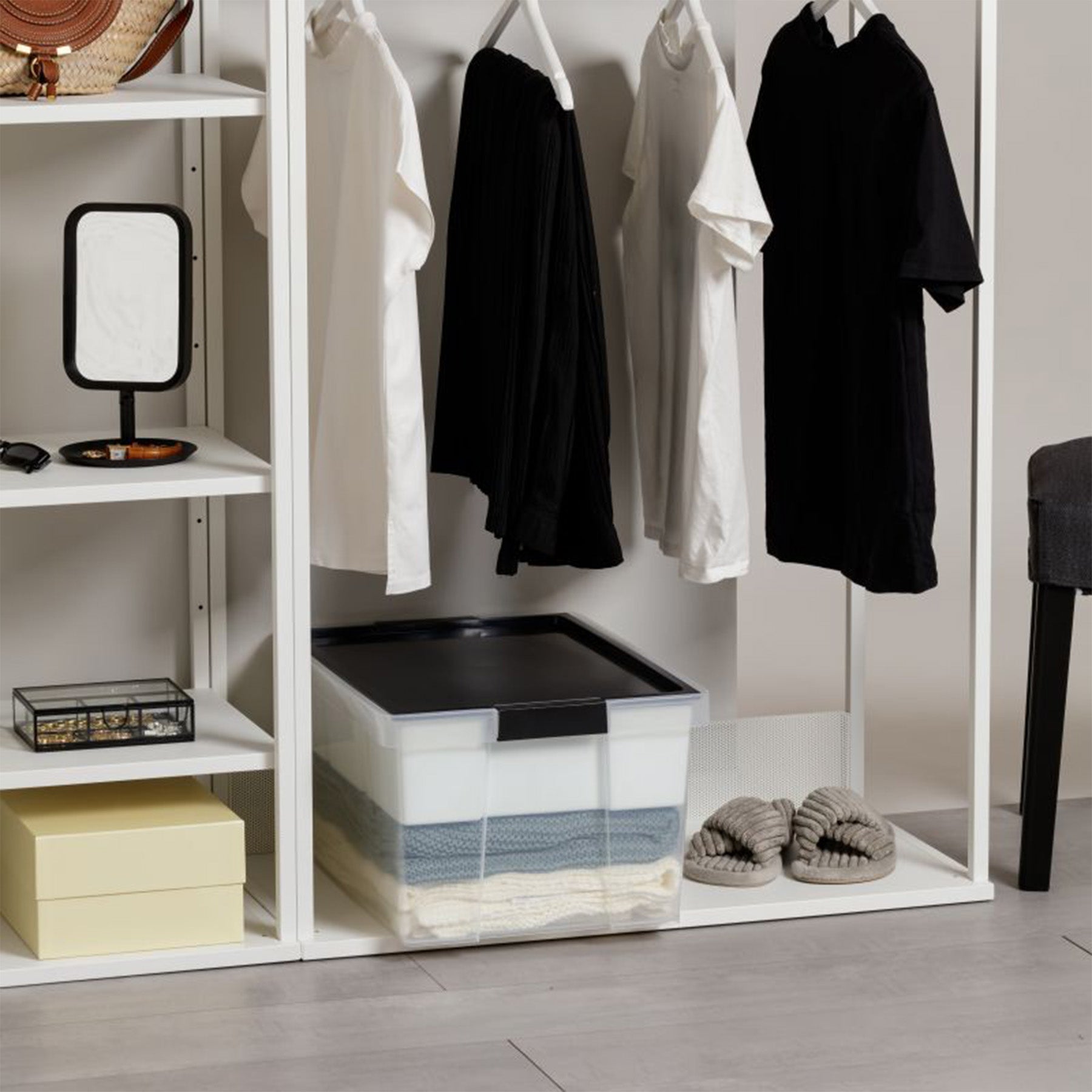 Storage Basket 35 L - Clear&  Black