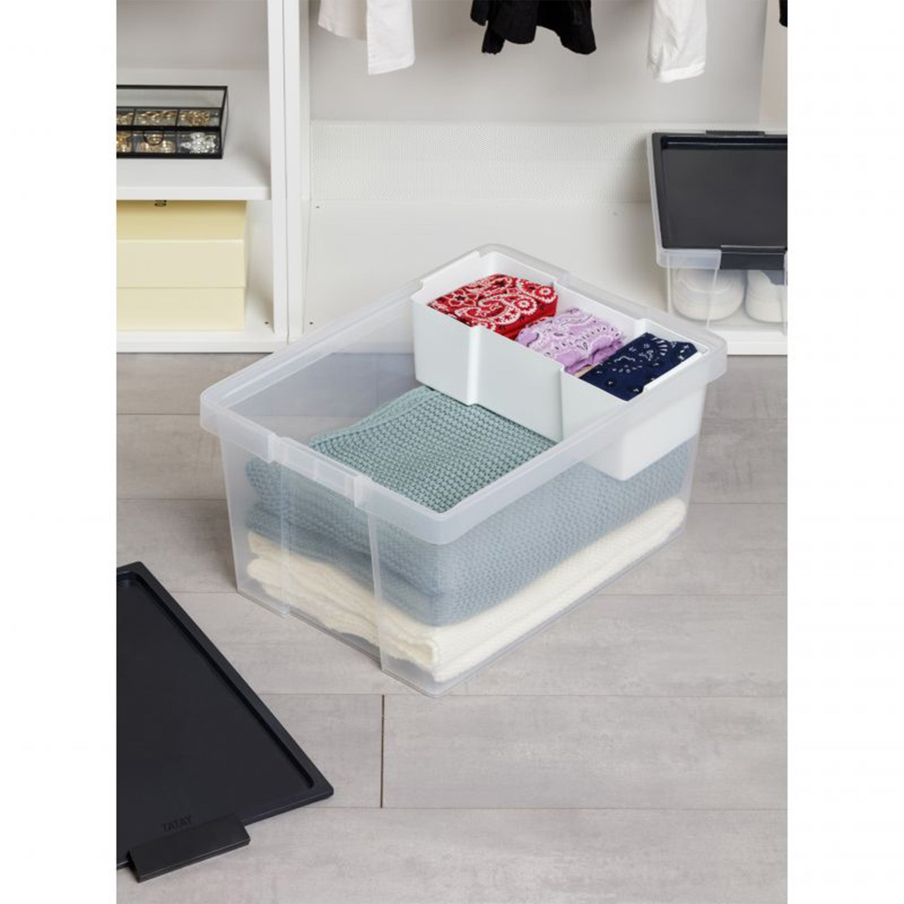 Storage Basket 35 L - Clear&  Black