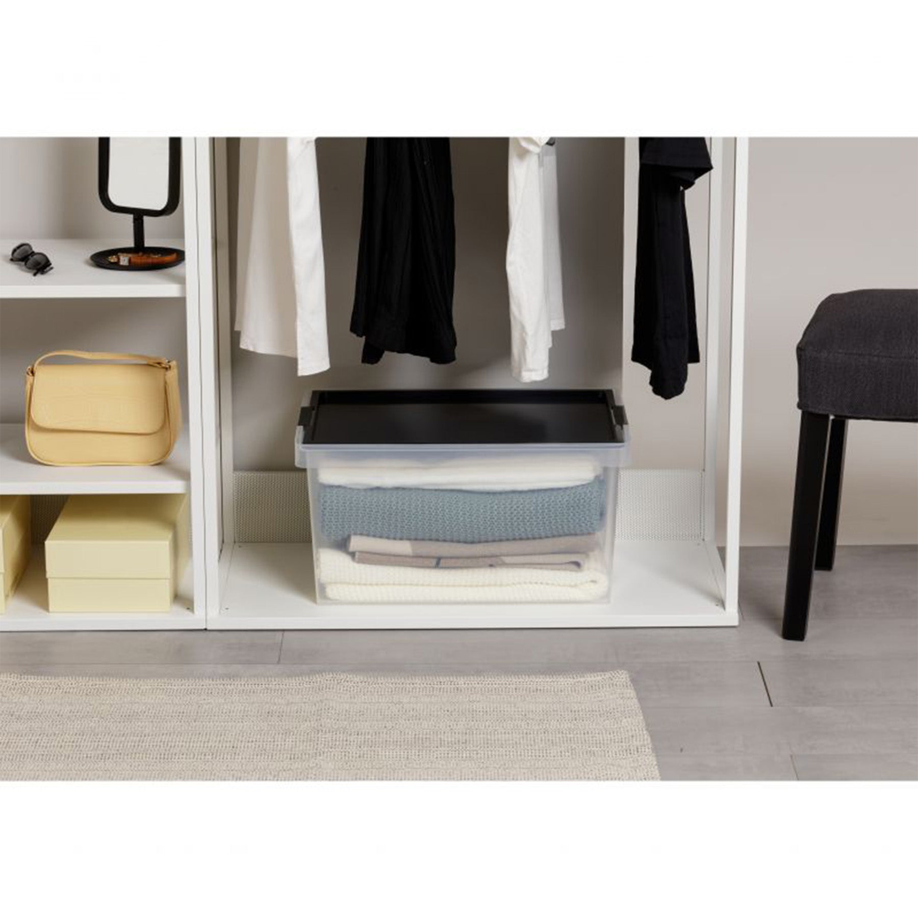 Storage Basket 35 L - Clear&  Black
