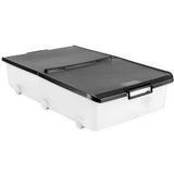 Under bed storage box with wheels - Black/Clear