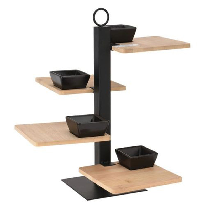 Food Stand Metal 4 Tiers - Beige&Black