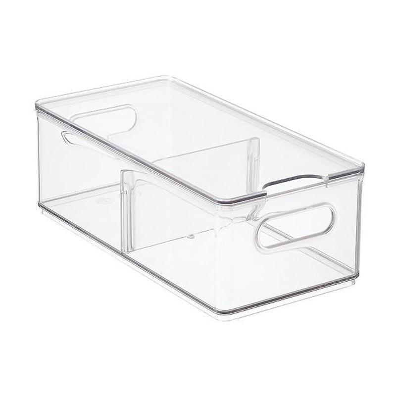 Idesign The Home Edit Large Divided Fridge Bin -Clear