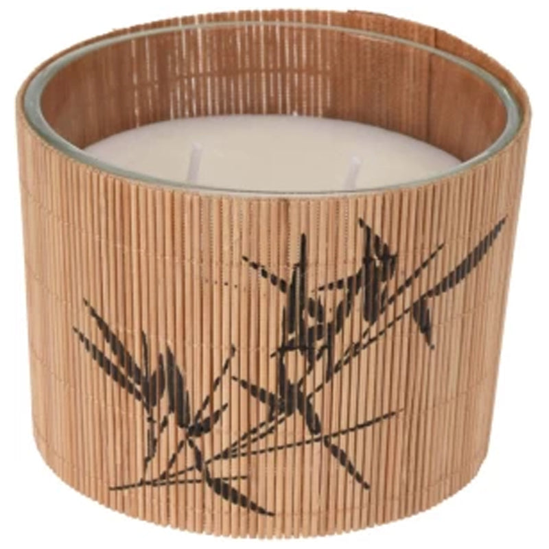 Candle With Bamboo And Print