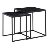 Side Foldable Table Metal With Mdf Top - Black