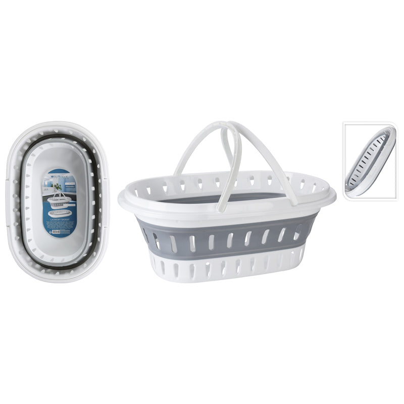 Laundry Basket Pp 25L/845.45Oz - White-Grey