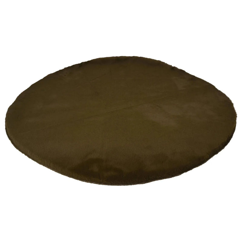Rug – 80 Cm Diameter – Faux Fur - Brown