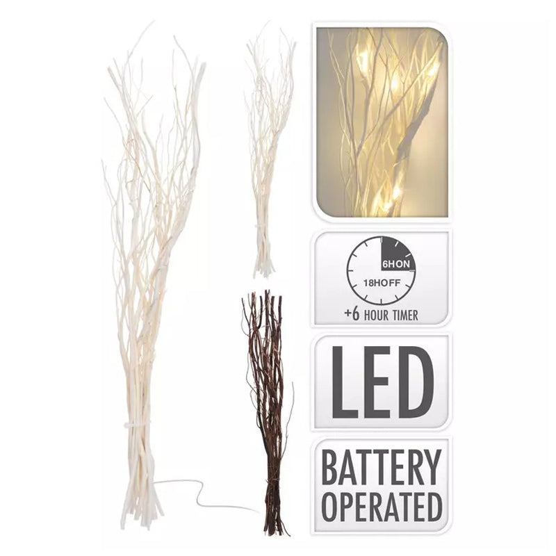 Homestreet Willow Branches 40Cm 12Led 2Astd - Multicolour