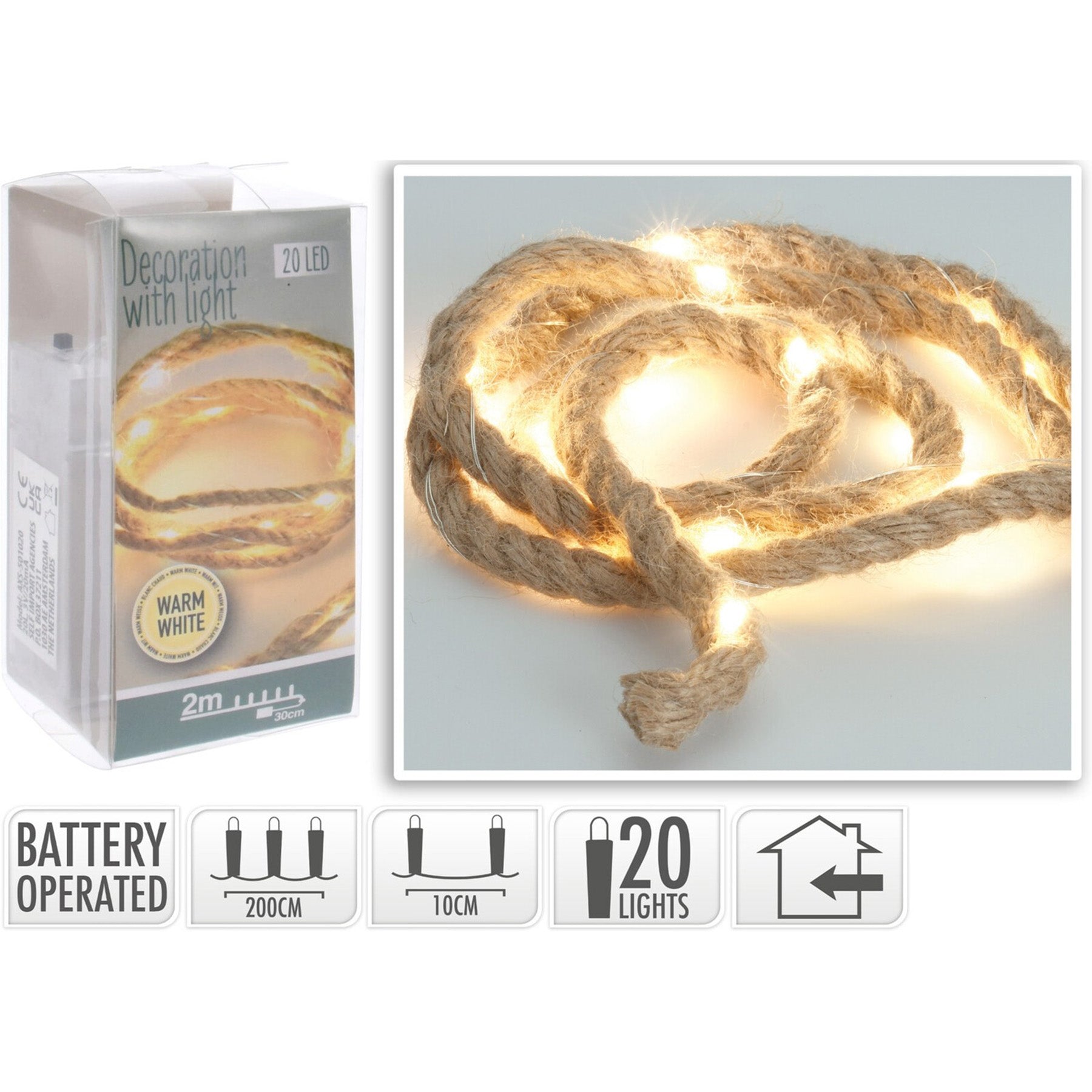 Decorative rope 2 Meters - Warm white LED