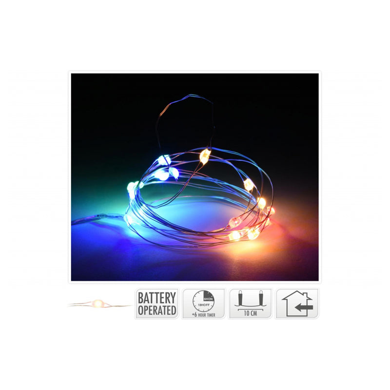 80-Led Multi-Color String Lights - Silver