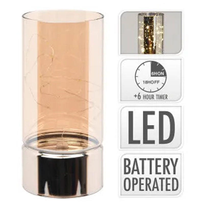 Glass Cylinder Ww Led 20Cm