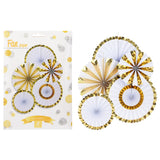 Creative Converting 5 Piece Fan Paper - Gold
