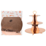 Food Stand 3 Layers Cardboard - Rosegold