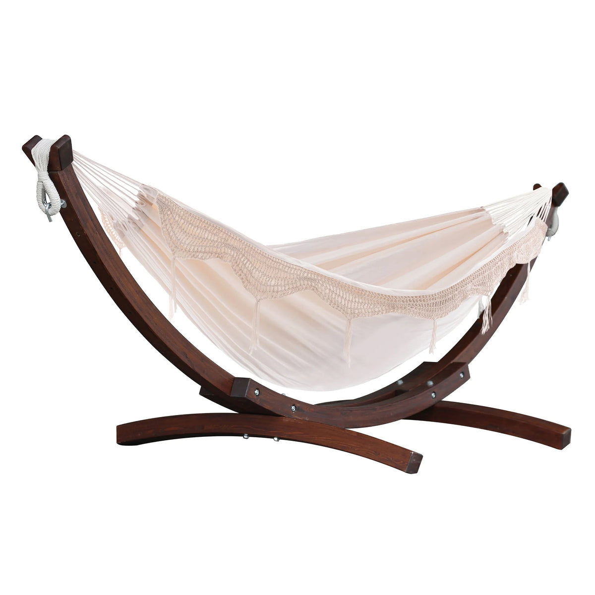 Vivere Solid Pine Wood Hammock Combo, Natural