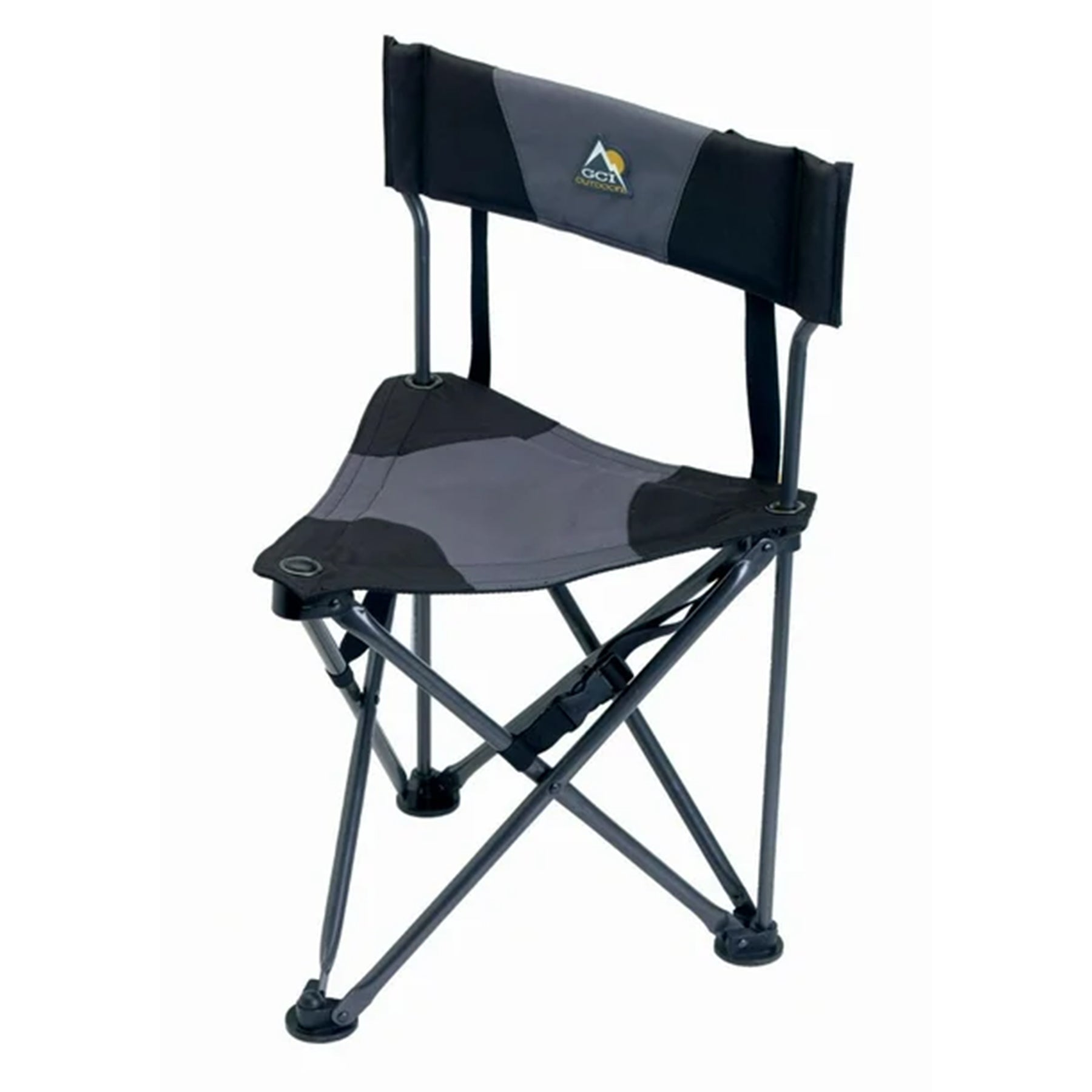 Quik-E-Seat Stool with Padded Backrest - Black
