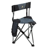 Quik-E-Seat Stool with Padded Backrest - Black