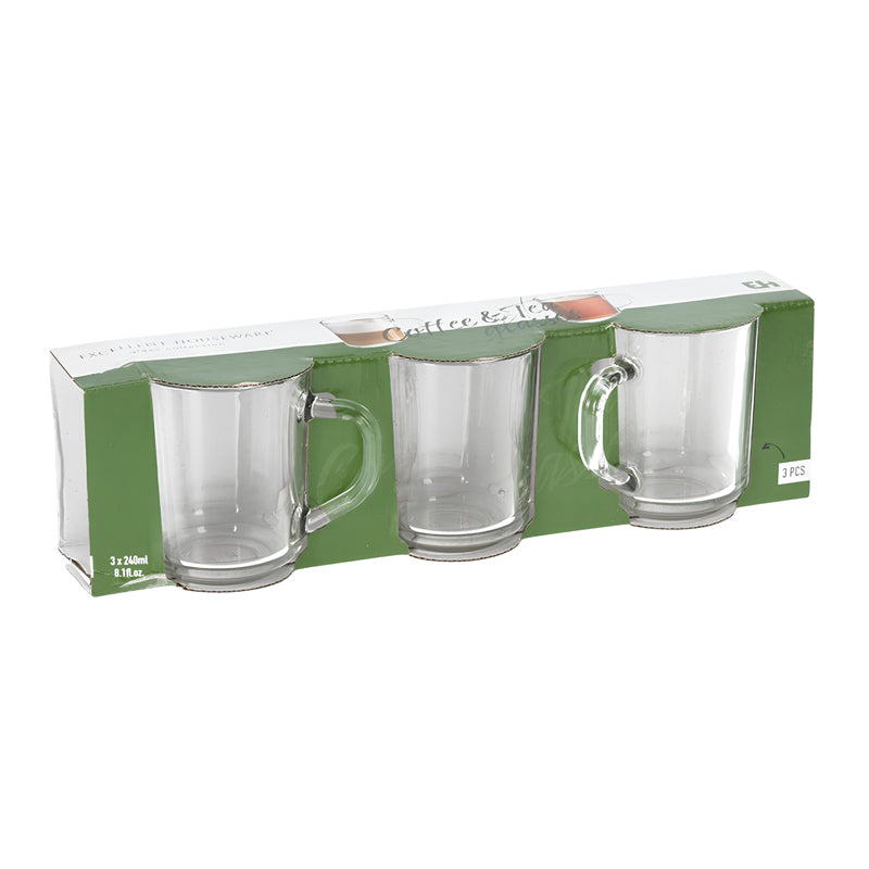 Excellent  3Pcs Coffee Tea Glass Set - Clear
