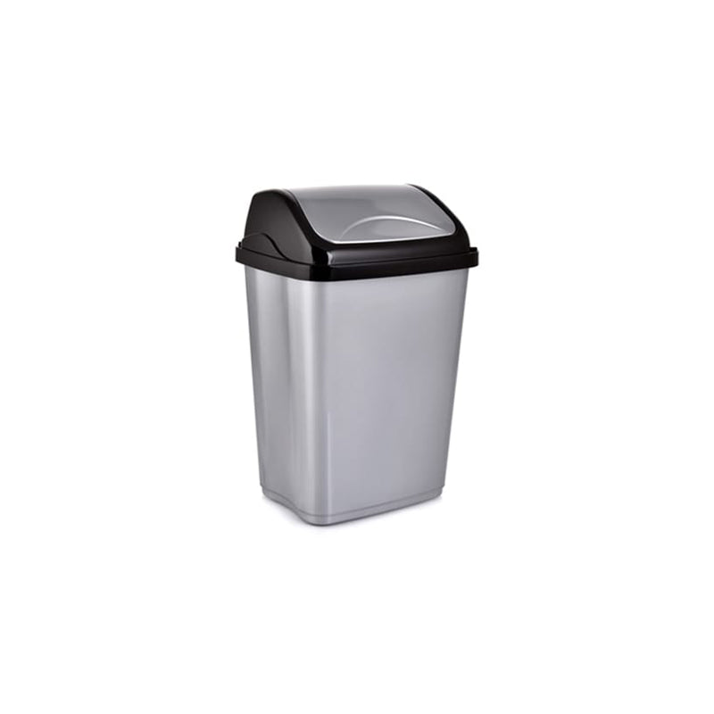 Dustbin Pp 10Ltr -Black & Grey