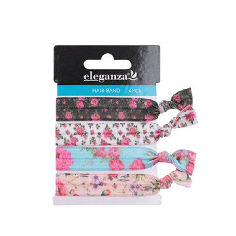 Eleganza 4Pc Hair Band Polyester 10Cm Set - Multicolor