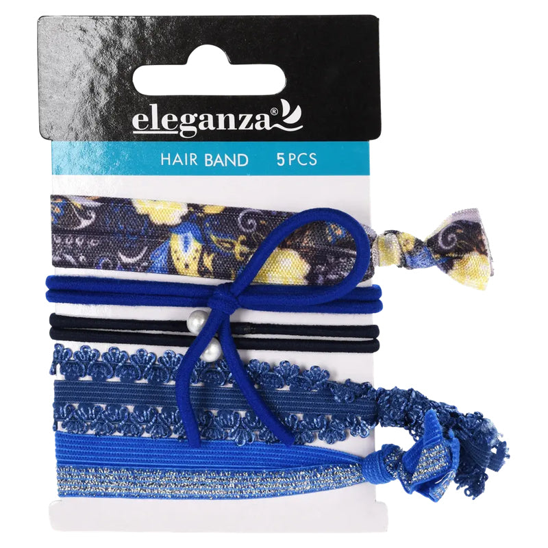 Eleganza 5Pc Hair Band Polyester 10Cm Set - Multicolor