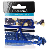 Eleganza 5Pc Hair Band Polyester 10Cm Set - Multicolor