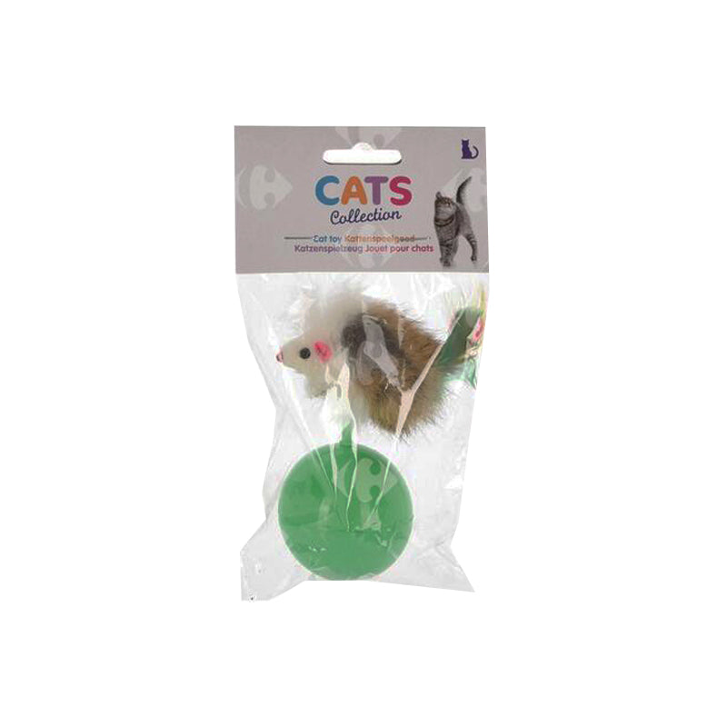 Cats Collection Cat Toy Mouse On Ball- Green