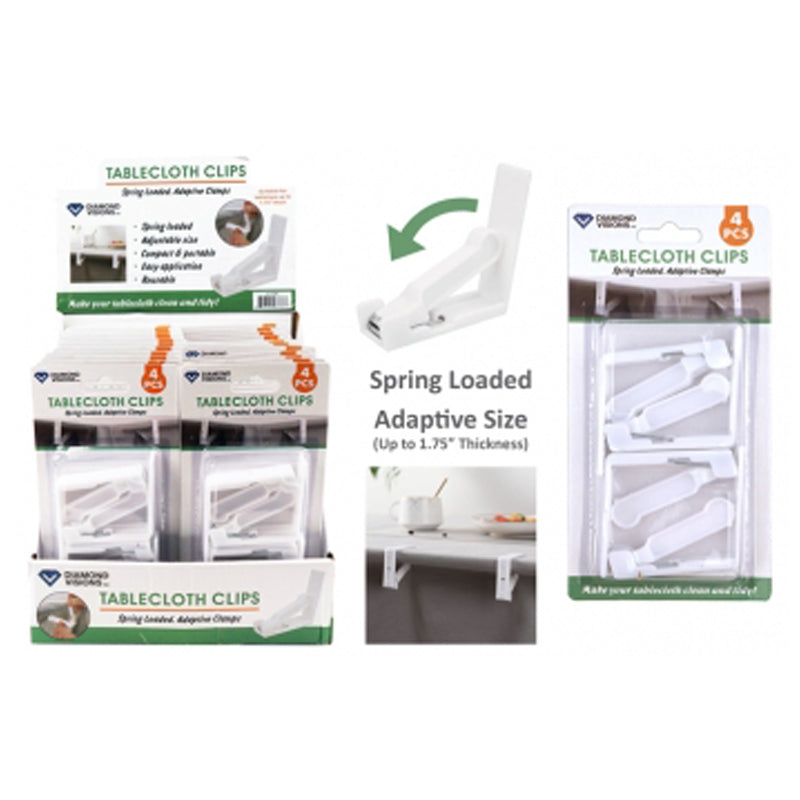 Diamond Home 4Pc Tableclocth Champs - White