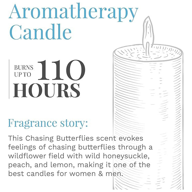 Candle-Lite Candle Edes 510 Gram Chasing Butterfl -Off-White