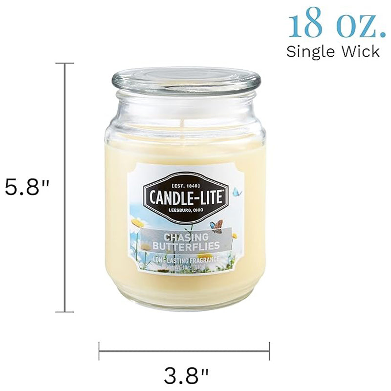 Candle-Lite Candle Edes 510 Gram Chasing Butterfl -Off-White