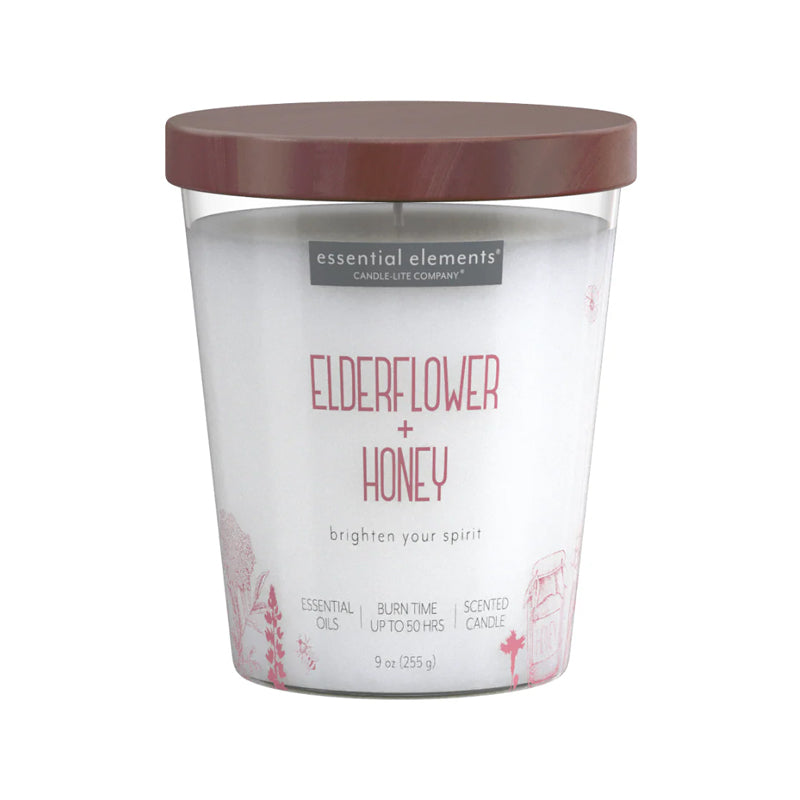 Candle Esel 9Oz Elderflowr Honey-White
