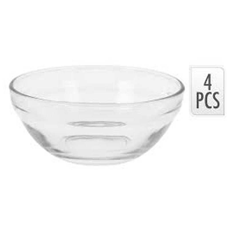 4Pc Bowl Glass Set Dia 14Cm - Clear