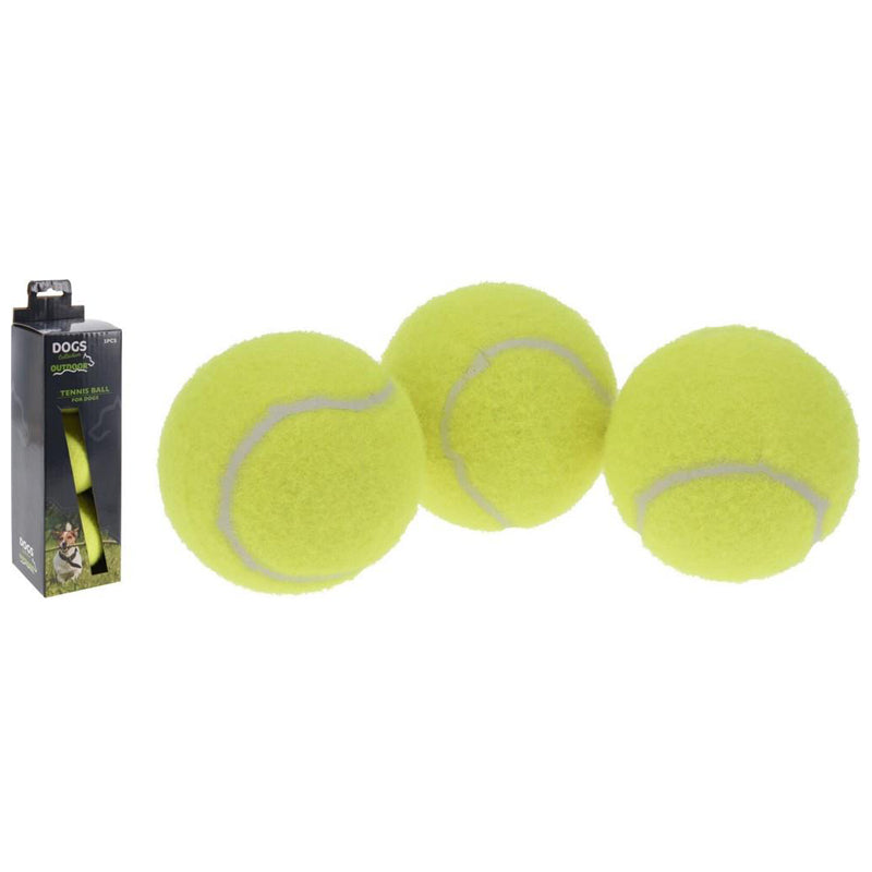 3Pc Dog Tennis Balls Set-Green