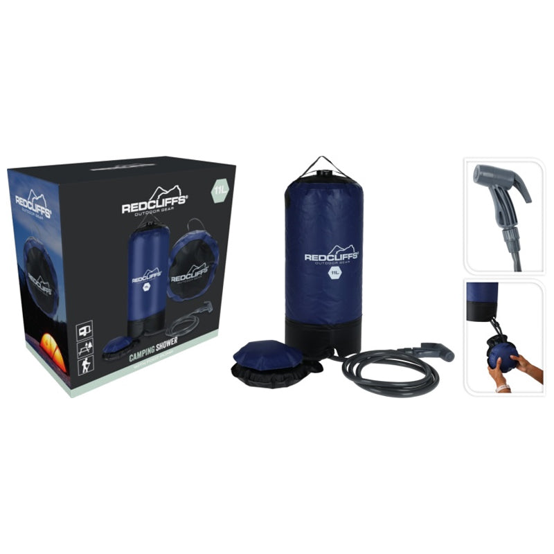 Camping Shower With Pump 11Ltr-Dark Blue
