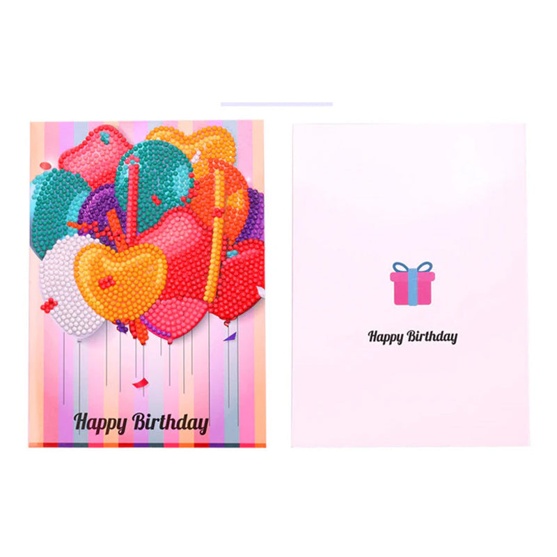 Diamond Painting Birthday Cards-Multicolor