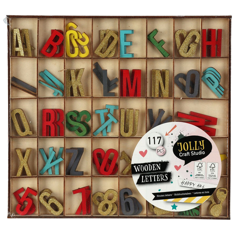 Jolly Wooden Letters 117Pcs-Multicolor