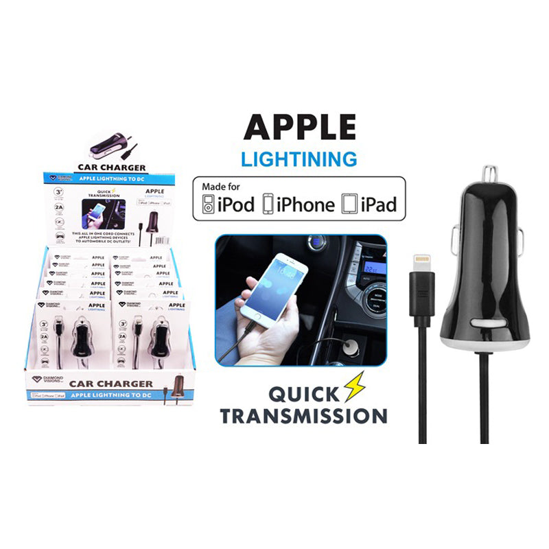 Apple Lightning Car Charger - Black