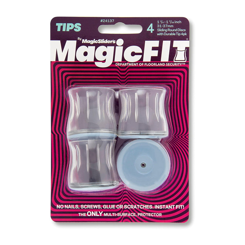 Magic Sliders 4Pc Heavy-Duty Sliding Discs With Durable Tip Round 31-37Mm-  - Clear