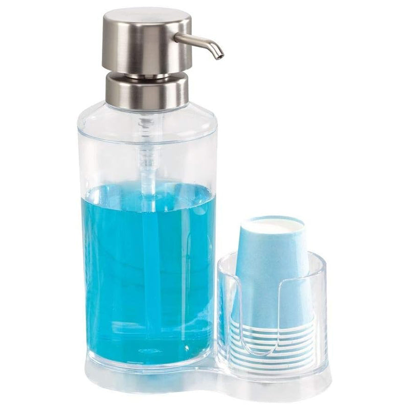 Interdesign Clarity Mouthwash Dispenser Caddy -Clear
