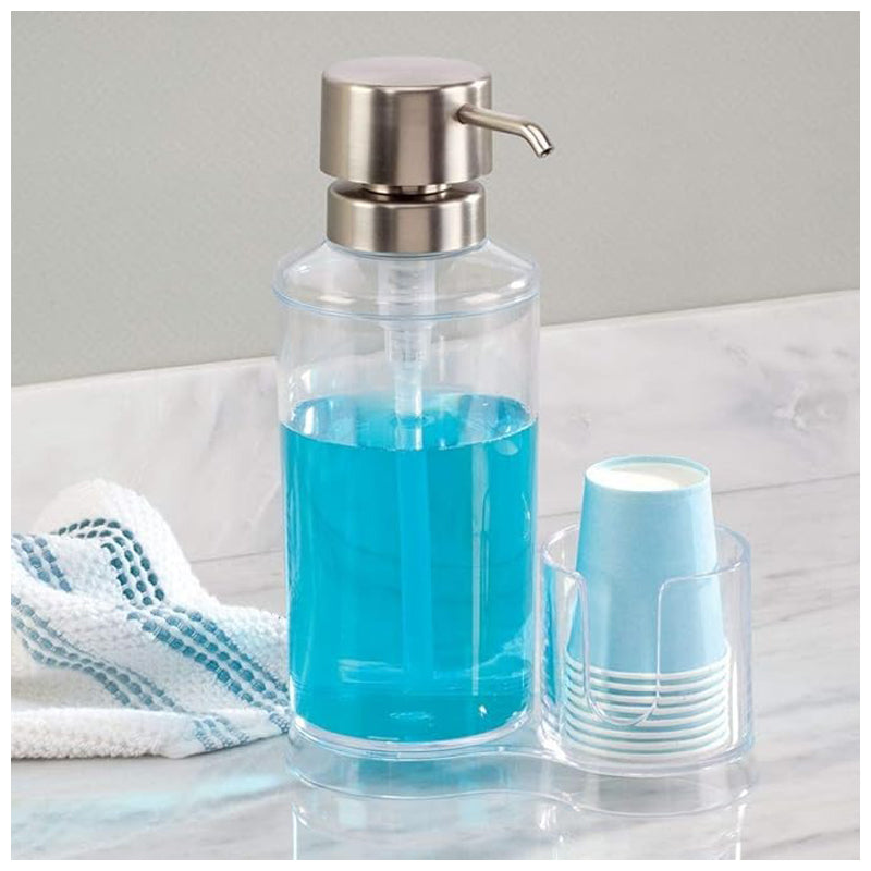 Interdesign Clarity Mouthwash Dispenser Caddy -Clear