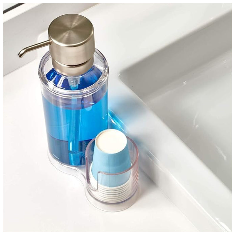 Interdesign Clarity Mouthwash Dispenser Caddy -Clear
