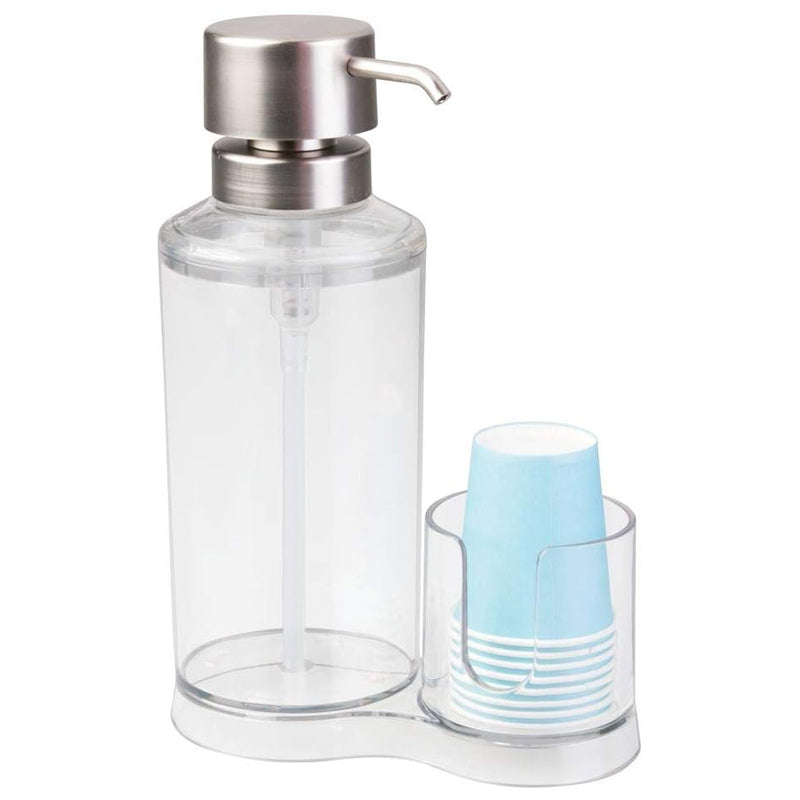Interdesign Clarity Mouthwash Dispenser Caddy -Clear