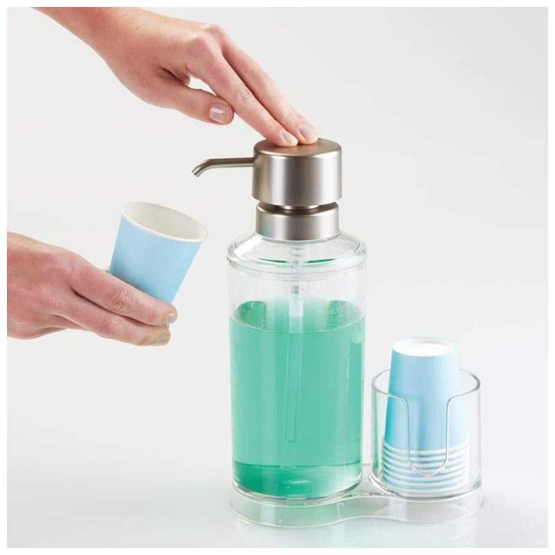 Interdesign Clarity Mouthwash Dispenser Caddy -Clear