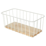 Interdesign Wire & Paulownia Wood Pantry Bin 14X6 - Beige & White