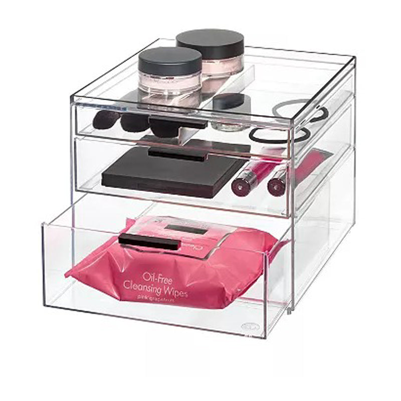 Idesign  Onyx 3 Drawer Cosmetic Organizer - Clear