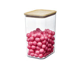 Rpet Canister With Wood Lid 18.2Cups -Clear